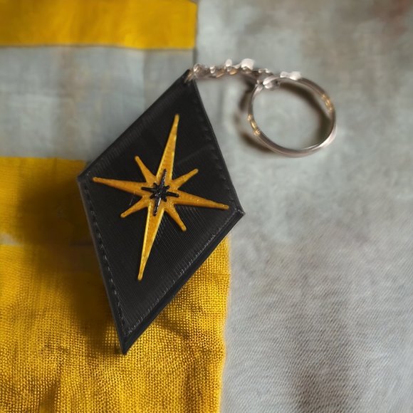 Retro Style Mid Century Modern Keychain Vintage Hotel Key Green Black Gold - Picture 4 of 4